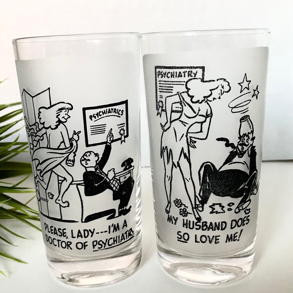 RARE Vintage Glasses Cups a set of two
